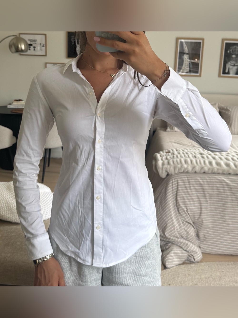 Tommy Hilfiger White Long-Sleeve Dress Shirt